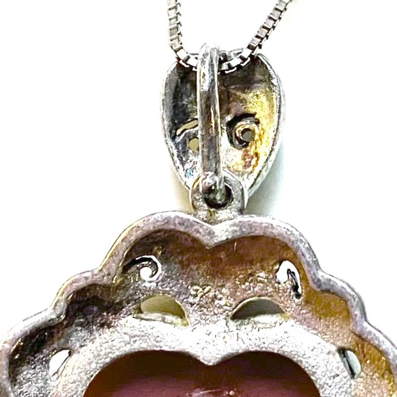 Sterling Silver & Marcasite Heart Shaped Necklace - Picture 6 of 7